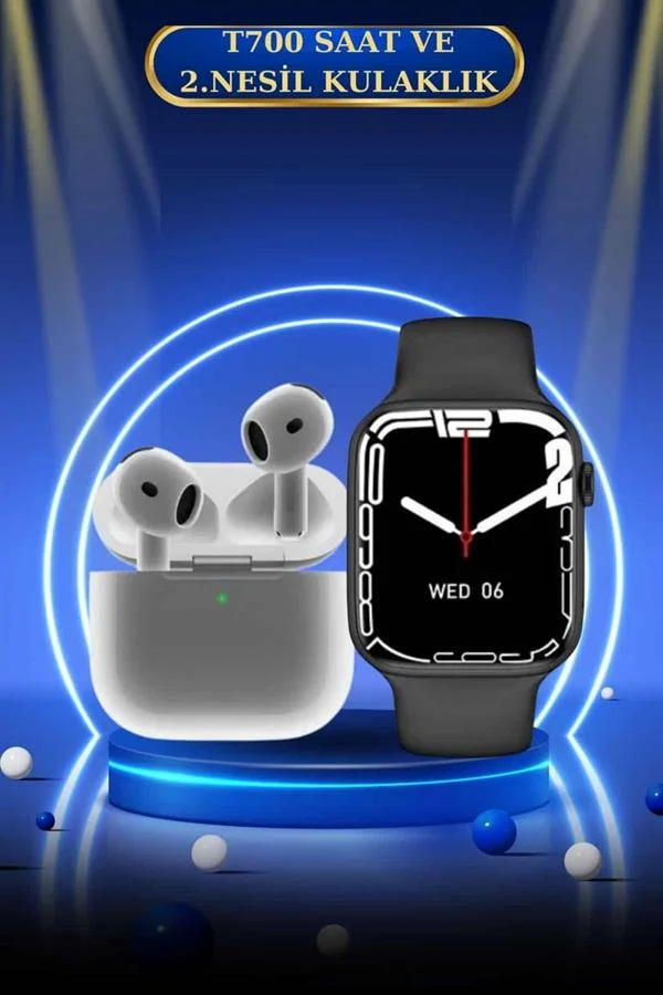 3.Nesil TWS Bluetooth Kulaklık ve Dokunmatik Ekran Akıllı Saat Sesli Görüşme