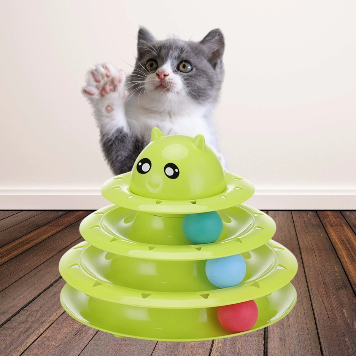 Eğlenceli Üç Katlı Kedi Oyuncağı Seti 1 Adet