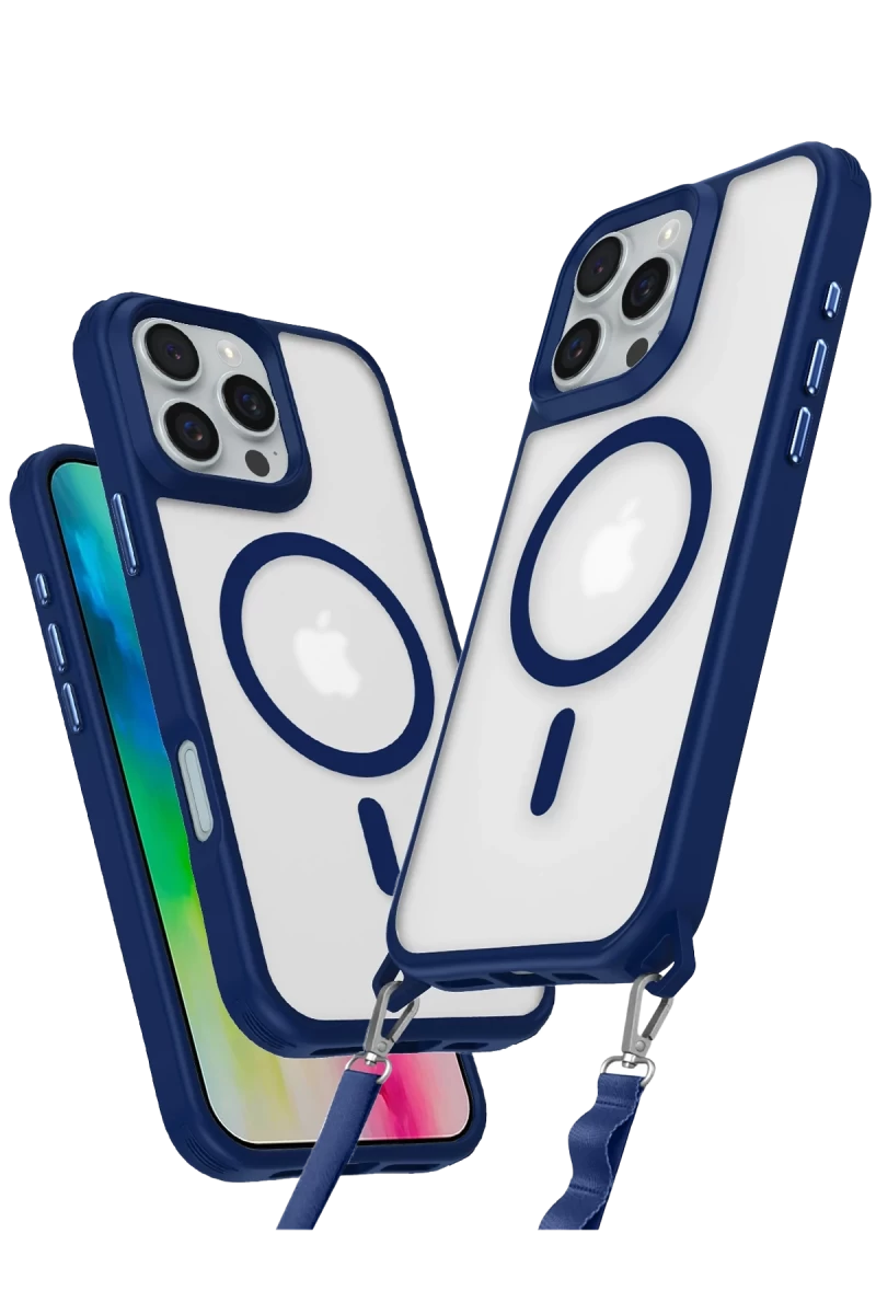 Apple iPhone 16 Pro Uyumlu Kılıf Enka Magsafe Silikon Kılıf - Lacivert