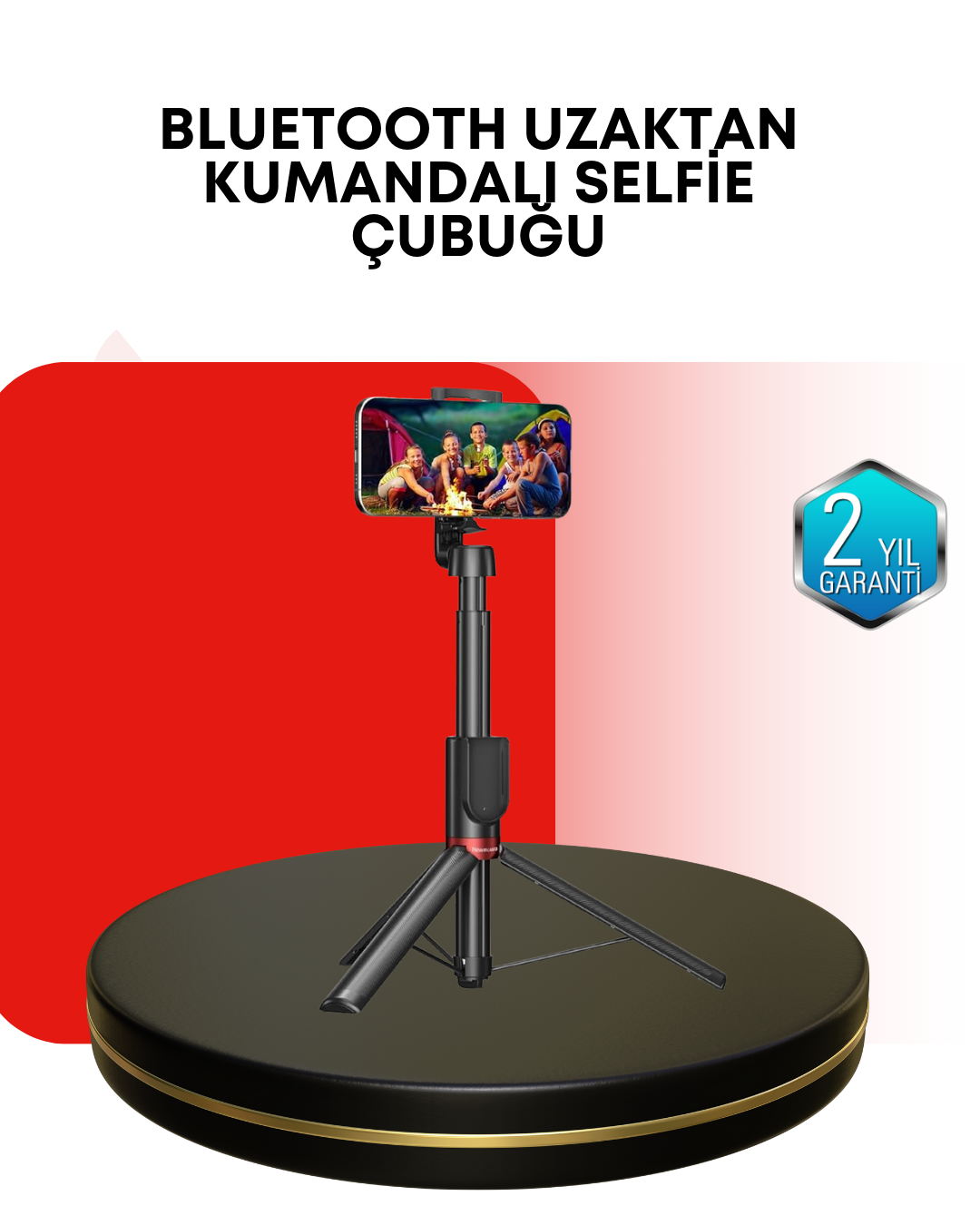 Dikey ve Yatay Çekim Destekli Selfie Stick Tripod