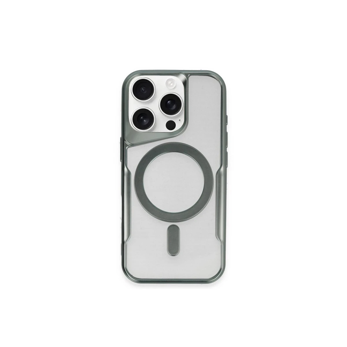 Apple iPhone 11 Pro Max Kılıf Boyi Magsafe Silikon Kapak - Yeşil