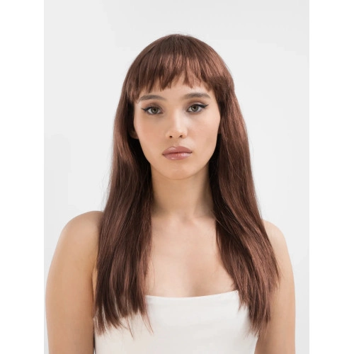 Uzun Kahverengi Parti Peruğu 60 cm Düz Model