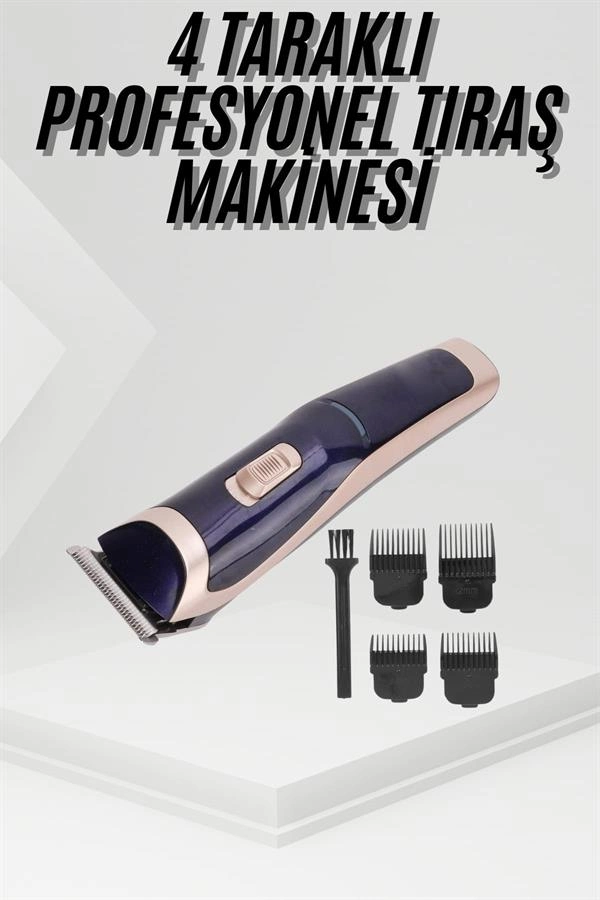 Paslanmaz Çelik Bıçaklı Tıraş Makinesi 4 Başlıklı Tüm Saç Tipleri İçin