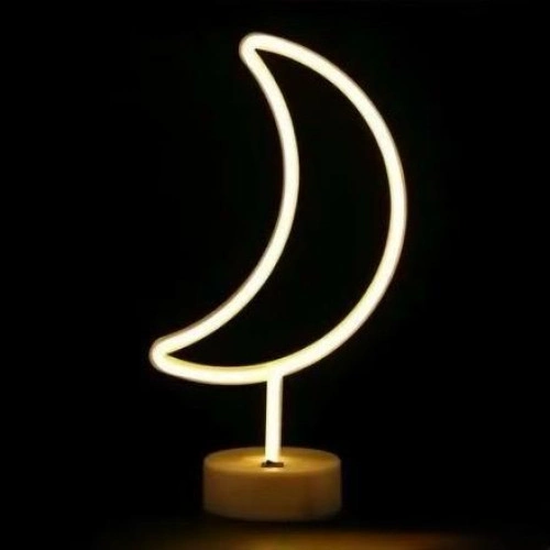 Tropikal Neon Kaktüs Gece Lambası Pil ve USB ile