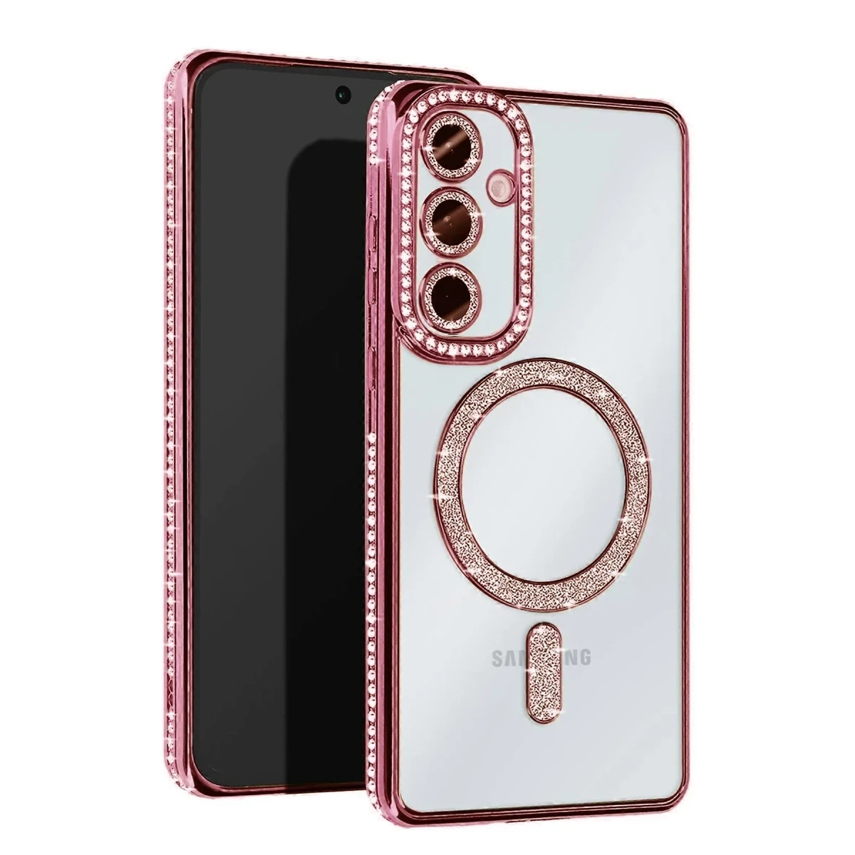 Samsung Galaxy A56 Joke Simli Magneticsafe Kılıf - Pembe