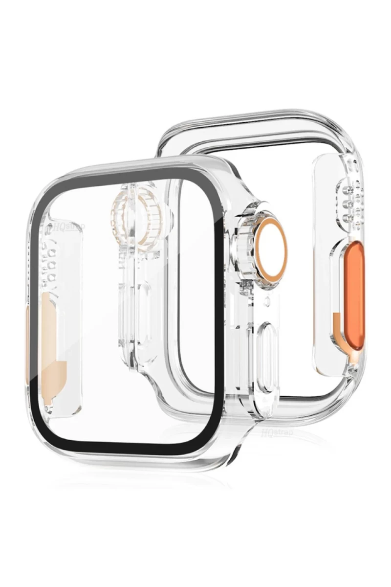 Apple Watch 44mm Uyumlu Watch 49mm Kasa Dönüştürücü ve Ekran Koruyucu - Şeffaf