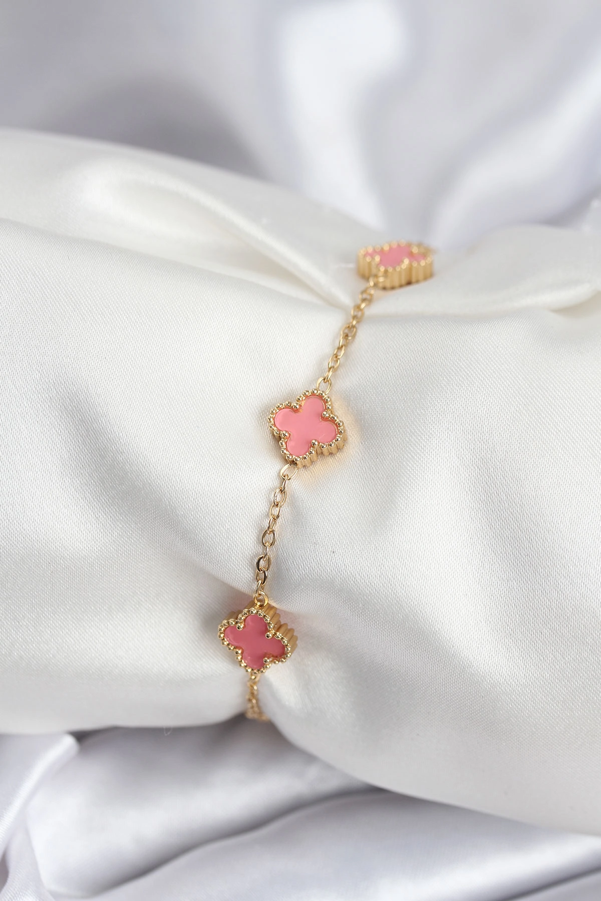 Gold Renk Pembe Baby Boy Yonca Kadın Bileklik