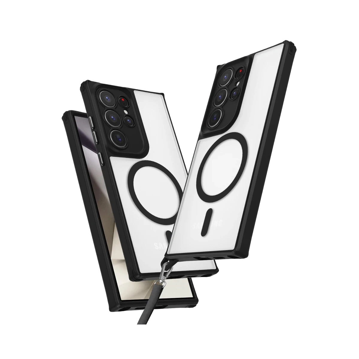 Samsung Galaxy S25 Ultra Kılıf Enka Magsafe Silikon Kılıf - Siyah
