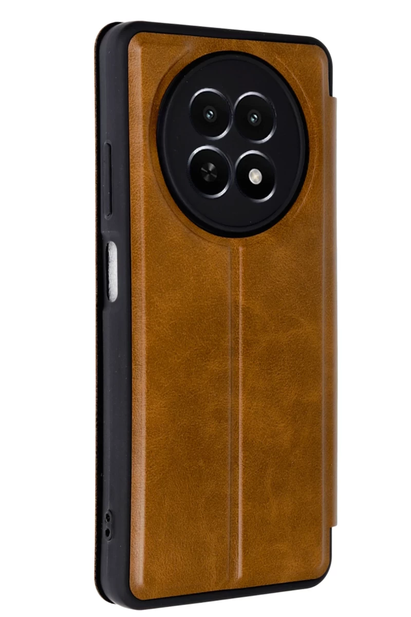Realme 12 5G Uyumlu Kılıf Flip Cover - Taba