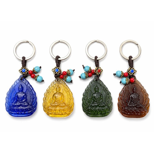 Şık Lake Cam Buda Anahtarlık 11 cm Dekoratif Aksesuar
