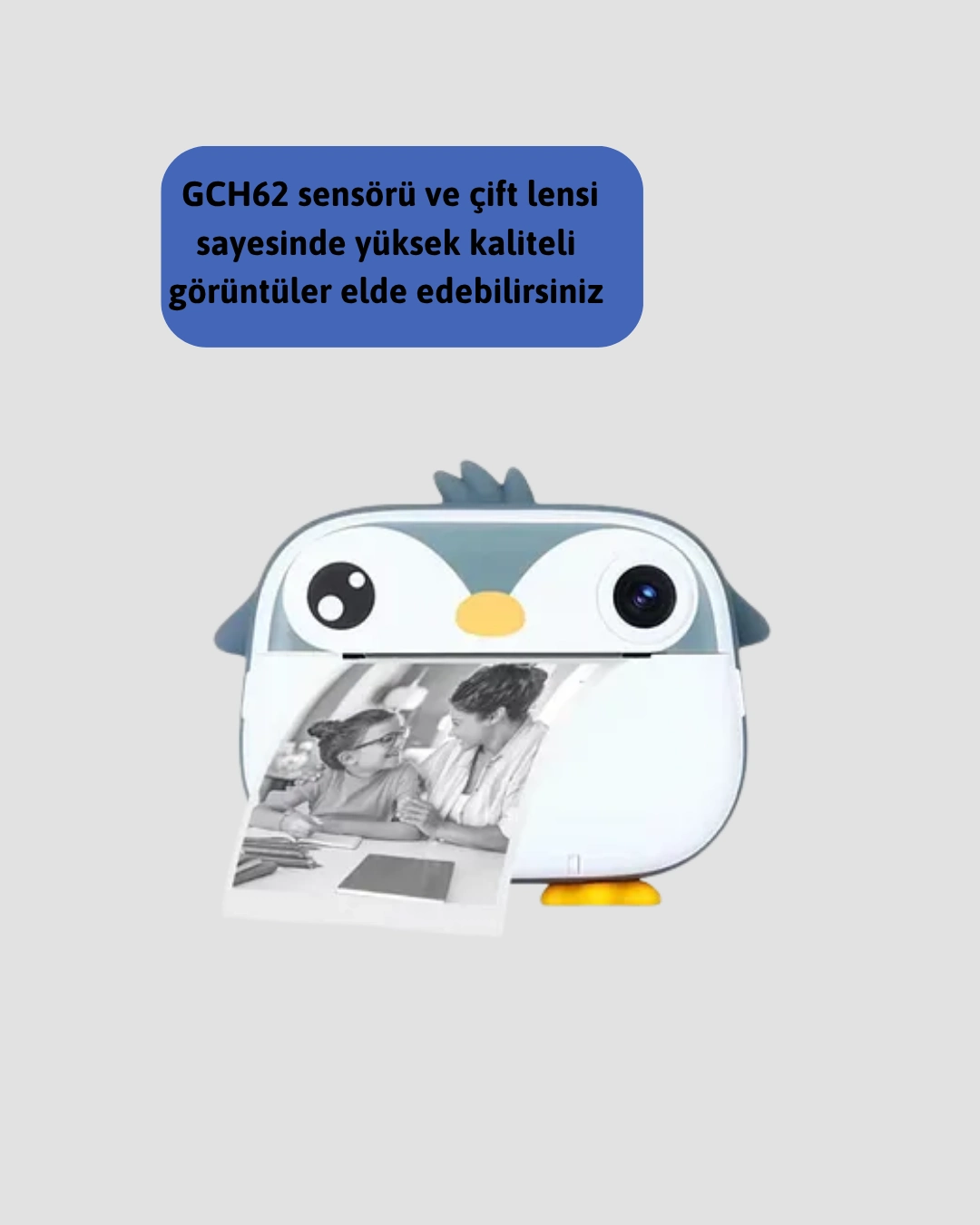 Anında Baskı Kamera 64GB TF Kart ile 3 Rulo Fotoğraf Baskı