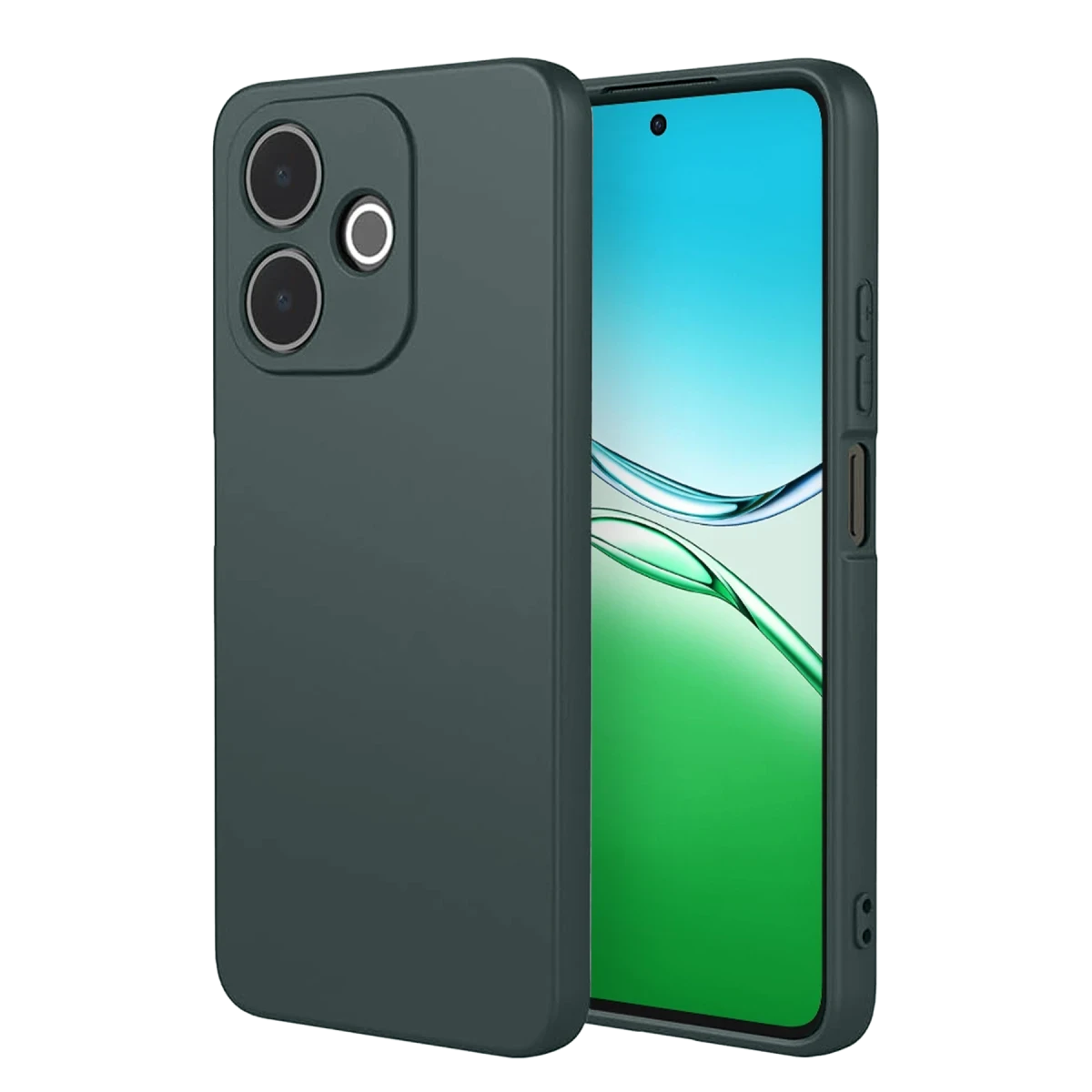 Oppo A5 Pro 4G First Silikon - Koyu Yeşil