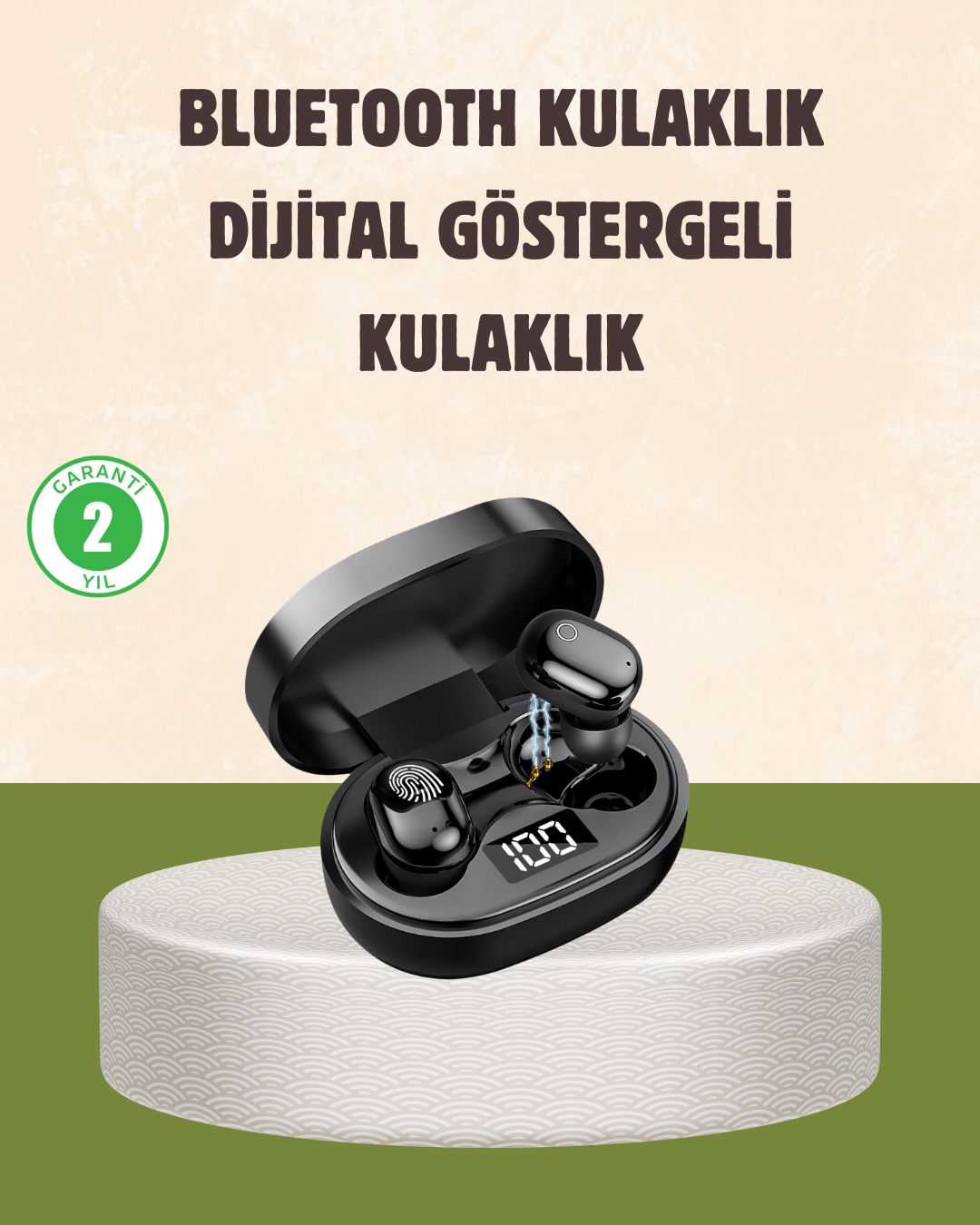 LED Ekranlı Şarjlı Kablosuz Kulak İçi Kulaklık