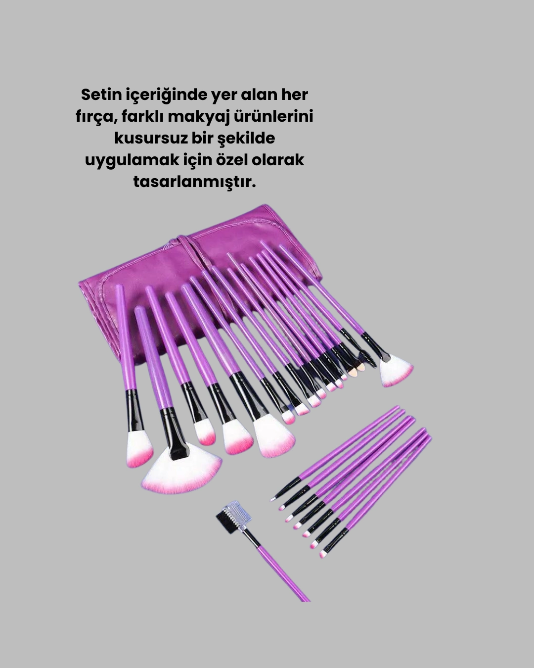12 Parça Yumuşak Kıllı Makyaj Fırçası Seti Yüz ve Göz Makyajına Uygun