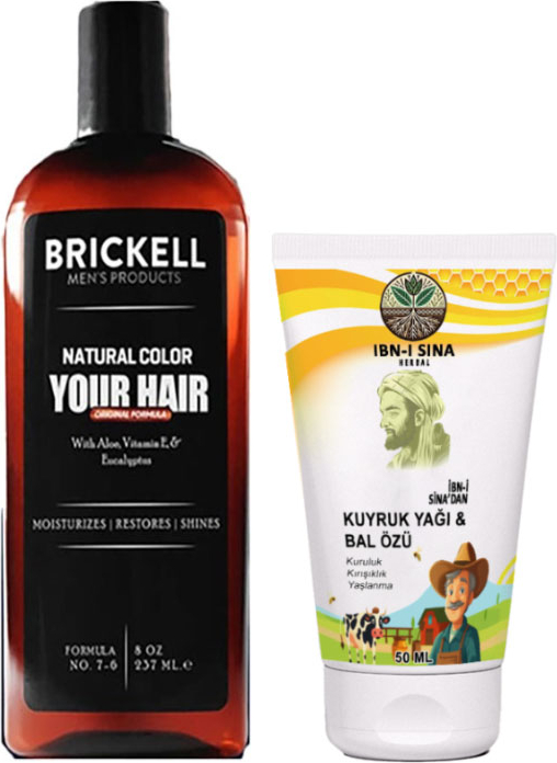 Brickell Saçlarınıza ve Sakalınıza Tonlamaya Şampuan + Ibn-I Sina Kuyruk Yağlı Bal Özlü Bay Bayan Yüzkremi 50ML