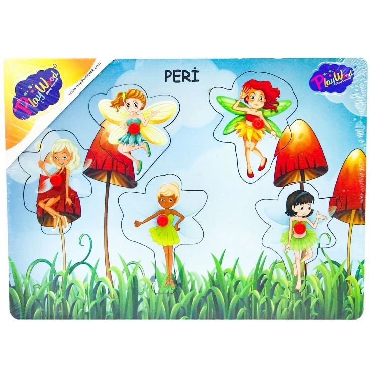 Eğlenceli Ahşap Peri Kızı Puzzle 1 Adet
