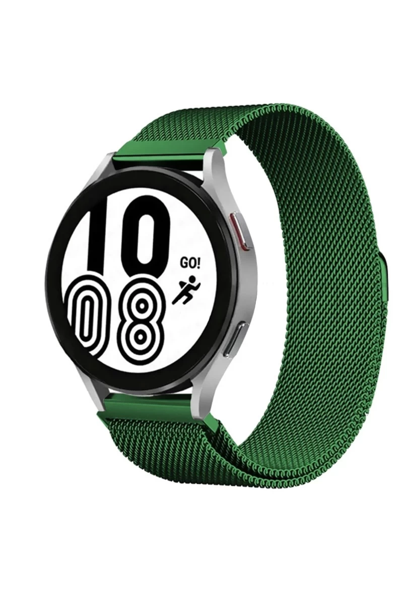 Samsung Galaxy Watch 4 Metal Mıknatıslı Kordon - Haki Yeşil