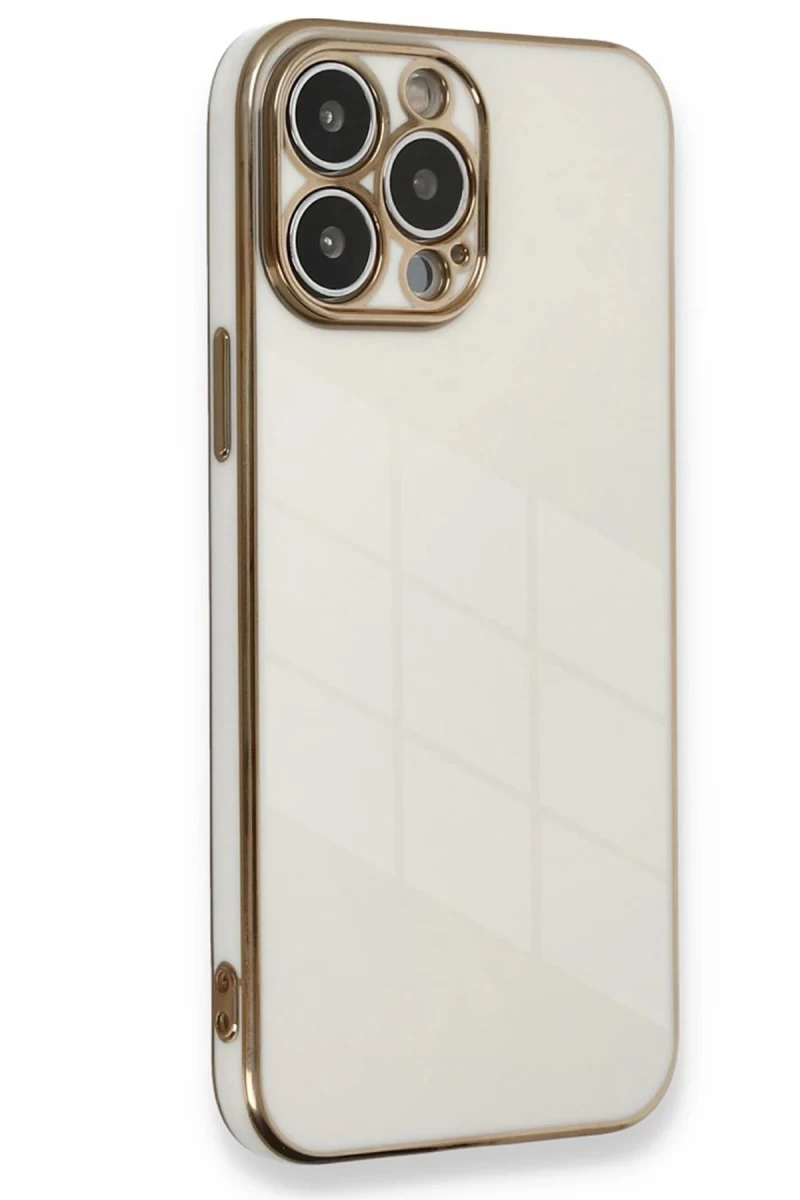 Apple iPhone 15 Pro Uyumlu Kılıf Volet Silikon - Beyaz