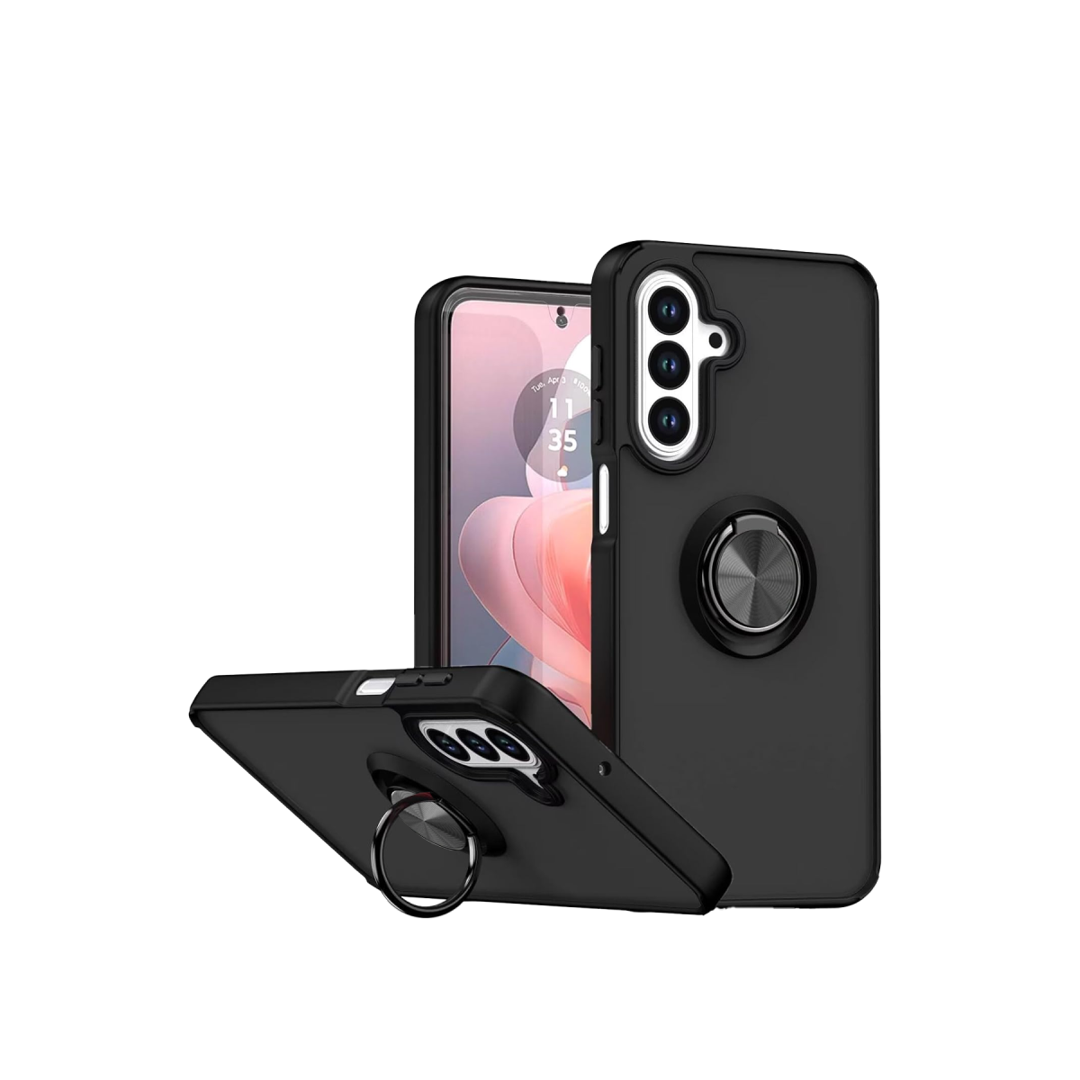 Samsung Galaxy A37 5G Montreal Yüzüklü Silikon Kapak - Siyah