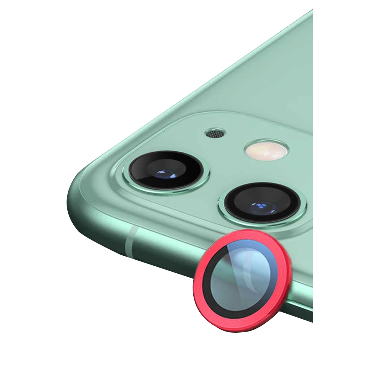 Apple iPhone 11 Raze Metal Kamera Lens - Kırmızı