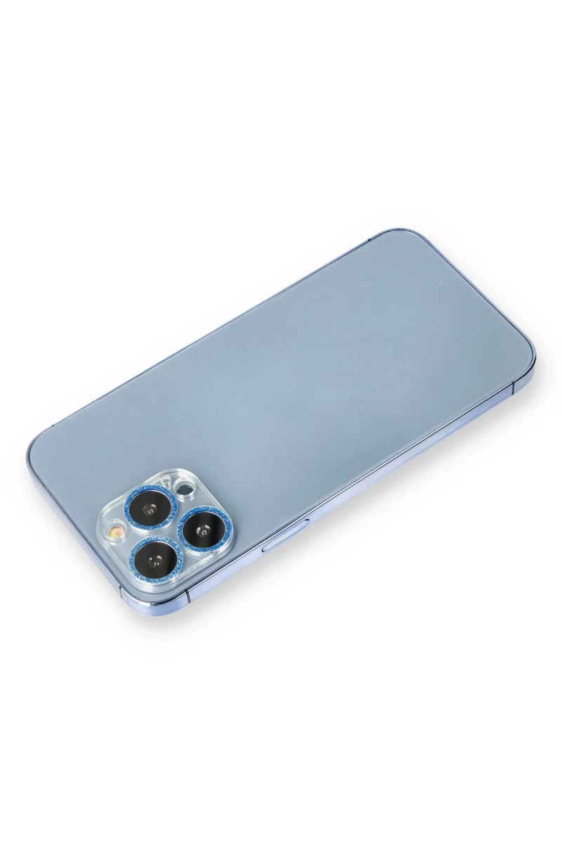 Apple iPhone 12 Pro Uyumlu Shine Kamera Lens Koruma Cam - Mavi
